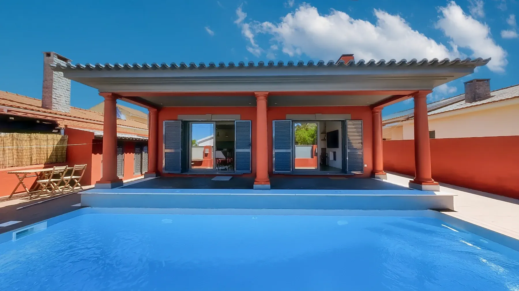 Villa exterior and pool