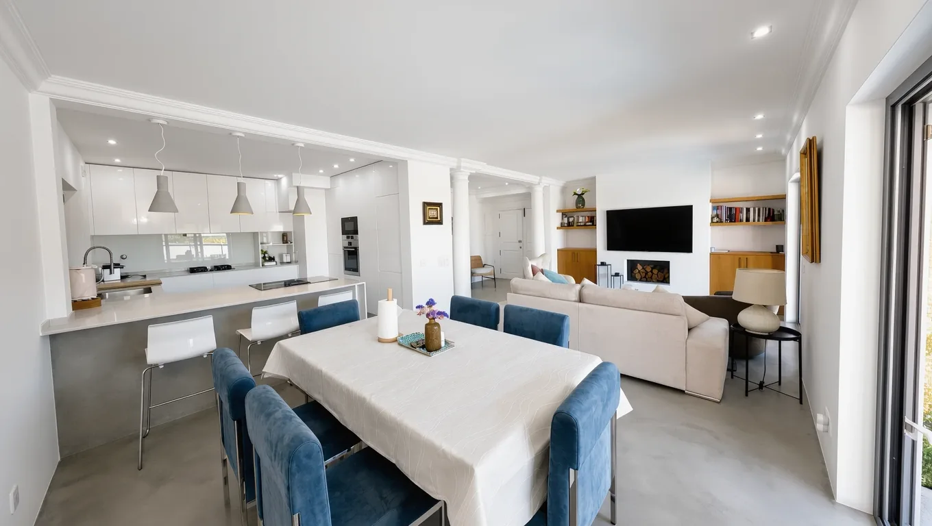 Solstice Villa living and dining space after presentation and professional photography